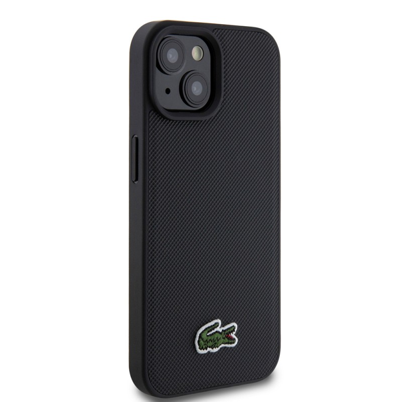 Apple iPhone 15 Kılıf Lacoste Orjinal Lisanslı PU Pike Desenli Arka Yüzey İkonik Timsah Dokuma Logolu Kapak + Type-C Kablo 1.5m - 4