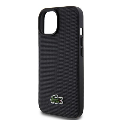 Apple iPhone 15 Kılıf Lacoste Orjinal Lisanslı PU Pike Desenli Arka Yüzey İkonik Timsah Dokuma Logolu Kapak + Type-C Kablo 1.5m - 6