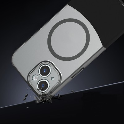 Apple iPhone 15 Kılıf M-Safe Şarj Özellikli Mıknatıslı Zore Duble Kapak - 7
