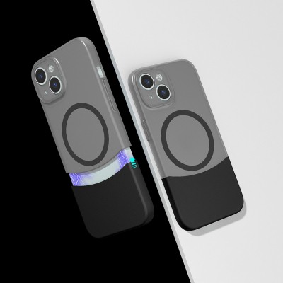 Apple iPhone 15 Kılıf M-Safe Şarj Özellikli Mıknatıslı Zore Duble Kapak - 3