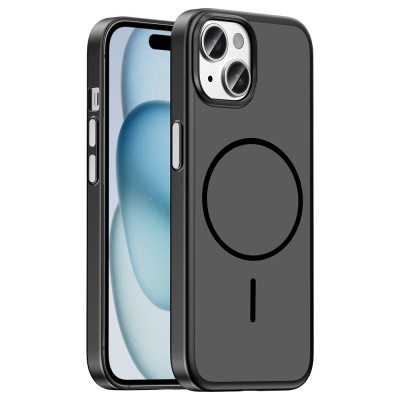 Apple iPhone 15 Kılıf M-Safe Şarj Özellikli Zore Lora PC Kapak - Zore