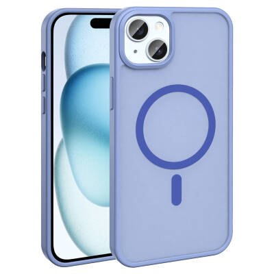 Apple iPhone 15 Kılıf M-safe Şarj Özellikli Mat Arka Yüzey Zore Sio Kapak - Zore