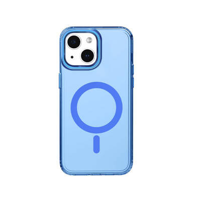 Apple iPhone 15 Kılıf M-safe Şarj Özellikli Saydam Arka Yüzey Recci Crystal Color Serisi Kapak - Recci