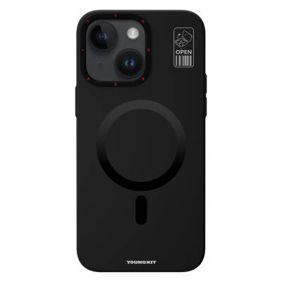 Apple iPhone 15 Kılıf M-safe Şarj Özellikli Standlı YoungKit Hermit Bracket Serisi Kapak - Youngkit