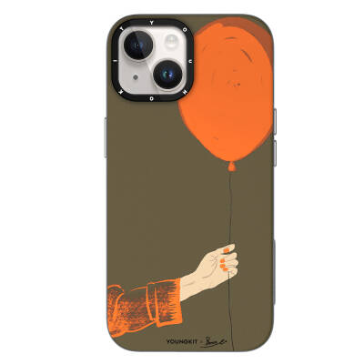 Apple iPhone 15 Kılıf M-safe Şarj Özellikli Youngkit Orange Serisi Flying Balloon Kapak - Youngkit