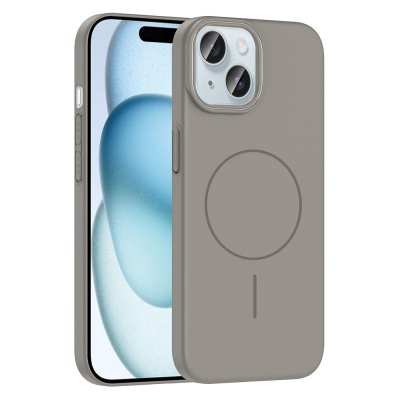 Apple iPhone 15 Kılıf M-safe Şarj Özellikli Zore Ruby Sert Kapak - Zore