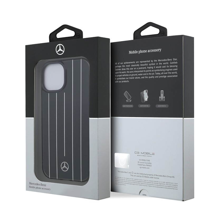 Apple iPhone 15 Kılıf Mercedes Benz Orjinal Lisanslı New Urban 3 IML Baskılı Paralel Çizgi Desenli Kapak - 16