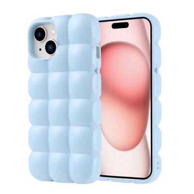 Apple iPhone 15 Kılıf Parlak Esnek Silikon Zore Dom Dom Kapak - Zore