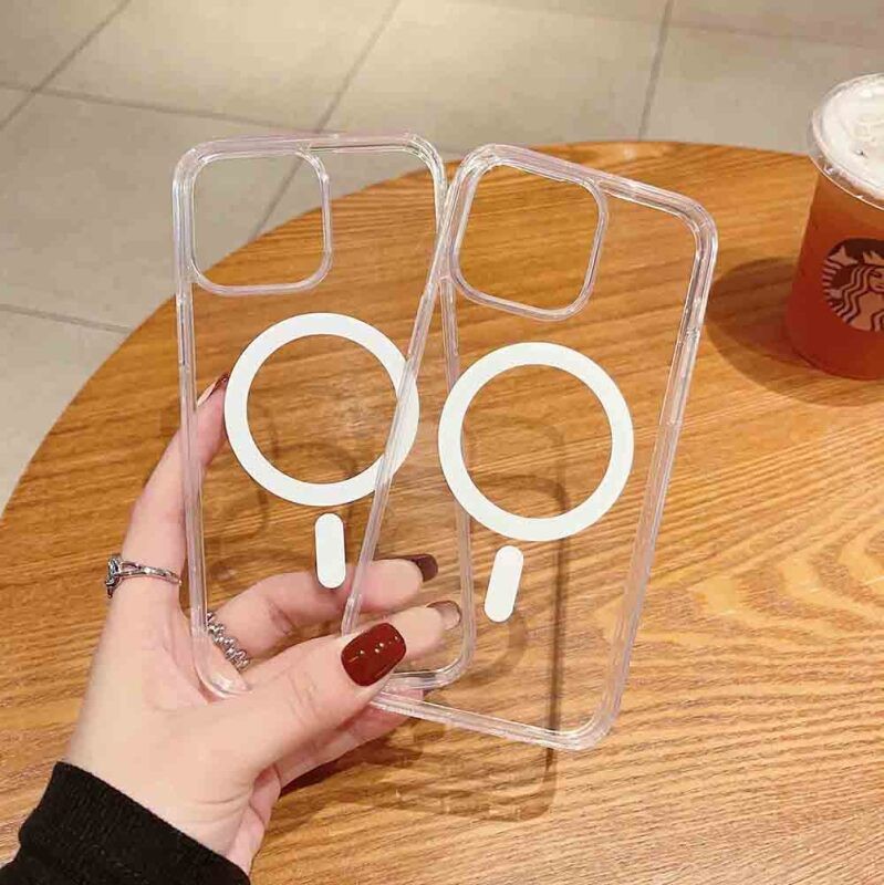 Apple iPhone 15 Plus Camera Protected M-Safe Charging Transparent Zore London Hard PC Case - 6