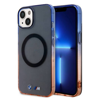 Apple iPhone 15 Plus Case BMW Magsafe Charging Feature Transparent Colored Frame Original Licensed Cover - BMW