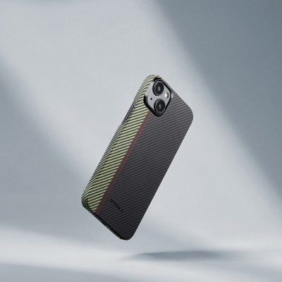 Apple iPhone 15 Plus Case Magsafe 600D Aramid Fiber Pitaka Tactile Woven Orchestra Series Overture Cover with Charging Feature - 14