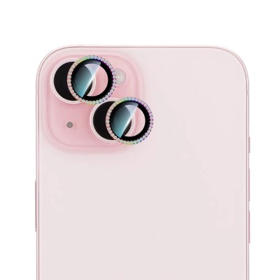 Apple iPhone 15 Plus CaseWorld Alloy Sparkling Diamond Series Stone Lens Protector - 5