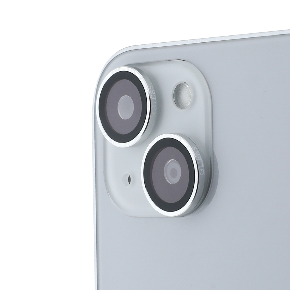 Apple iPhone 15 Plus Guess Orjinal Lisanslı Metal Kamera Lens Koruyucu - Gümüş