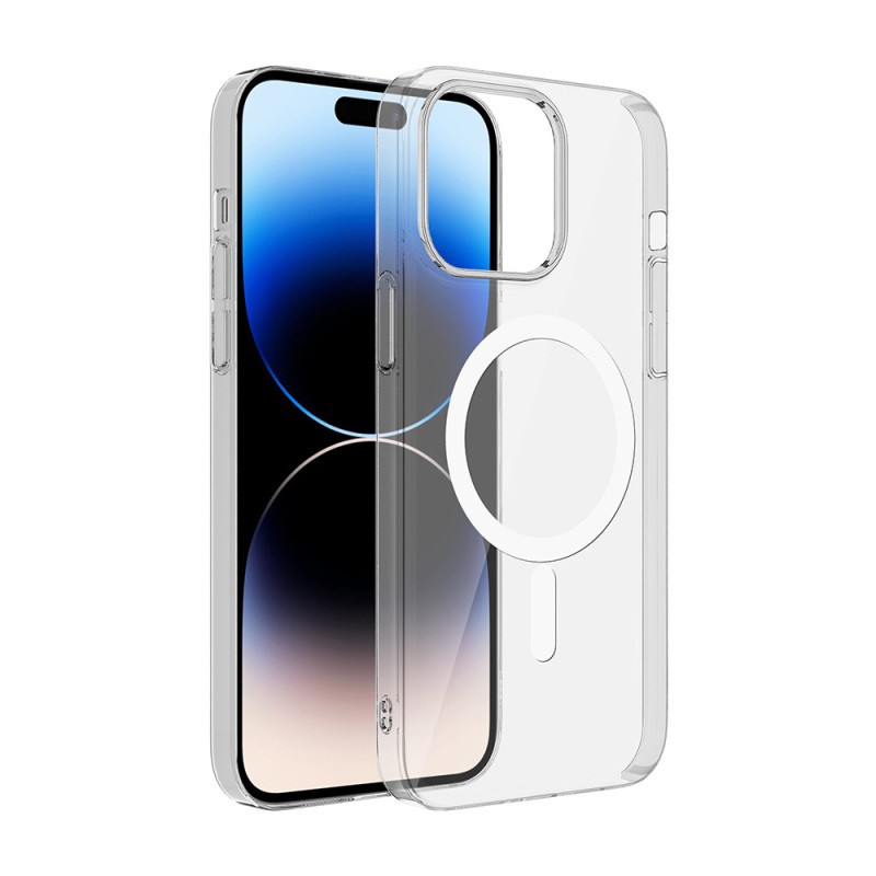 Apple iPhone 15 Plus Kamera Korumalı M-Safe Şarj Özellikli Şeffaf Zore London Sert PC Kapak - 2
