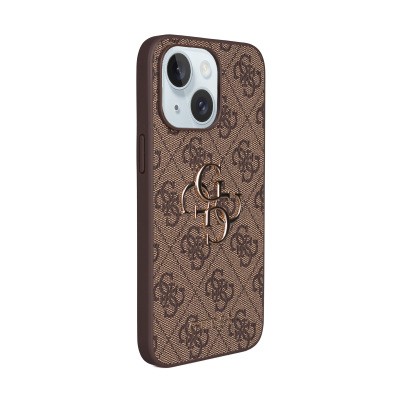 Apple iPhone 15 Plus Kılıf Guess Orjinal Lisanslı PU Deri 4G Büyük Metal Logolu Çapraz Vücut Askılı Kapak - 11
