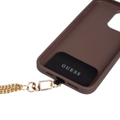 Apple iPhone 15 Plus Kılıf Guess Orjinal Lisanslı PU Deri 4G Büyük Metal Logolu Çapraz Vücut Askılı Kapak - 12