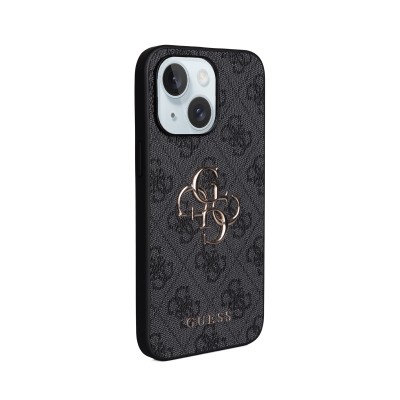 Apple iPhone 15 Plus Kılıf Guess Orjinal Lisanslı PU Deri 4G Büyük Metal Logolu Çapraz Vücut Askılı Kapak - 25