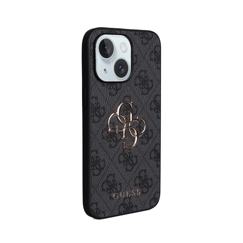 Apple iPhone 15 Plus Kılıf Guess Orjinal Lisanslı PU Deri 4G Büyük Metal Logolu Çapraz Vücut Askılı Kapak - 25