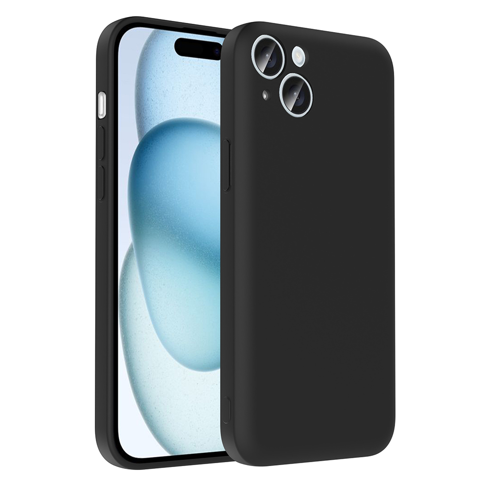 iPhone 15 Plus Kılıf Kamera Korumalı Kartlık Hazneli NXXA Vitra Kapak - Siyah