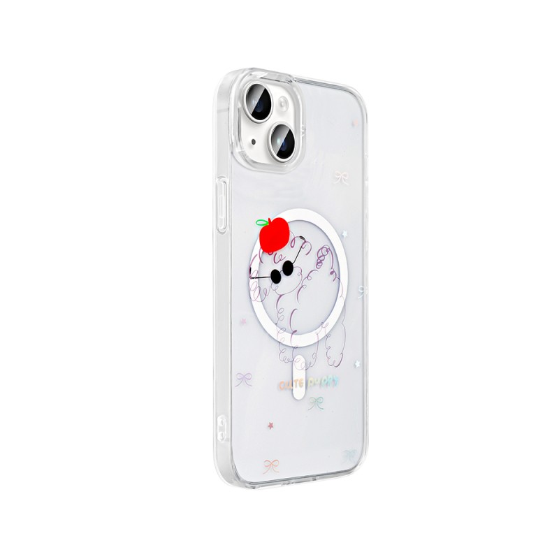 Apple iPhone 15 Plus Kılıf M-Safe Şarj Özellikli Şeffaf Zore Folk Sert Kapak - 8
