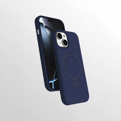 Apple iPhone 15 Plus Kılıf M-safe Şarj Özellikli Standlı Zore Samara Kapak - 4