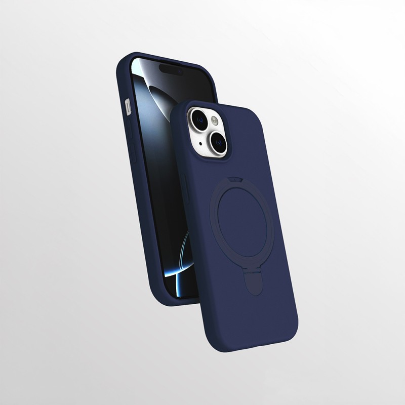 Apple iPhone 15 Plus Kılıf M-safe Şarj Özellikli Standlı Zore Samara Kapak - 4