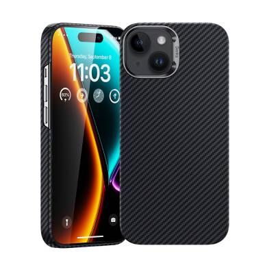 Apple iPhone 15 Plus Kılıf M-safe Özellikli Karbon Fiber Benks Essential ArmorAir 600D Kevlar Kapak - Benks