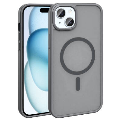 Apple iPhone 15 Plus Kılıf M-safe Şarj Özellikli Mat Arka Yüzey Zore Sio Kapak - Zore