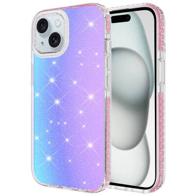 Apple iPhone 15 Plus Kılıf Parlak Renk Geçişli Zore Velle Kapak - Zore