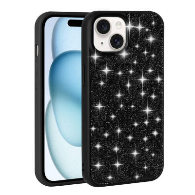 Apple iPhone 15 Plus Kılıf Parlak Taşlı Tasarım Zore Pırlanta Kapak - Zore