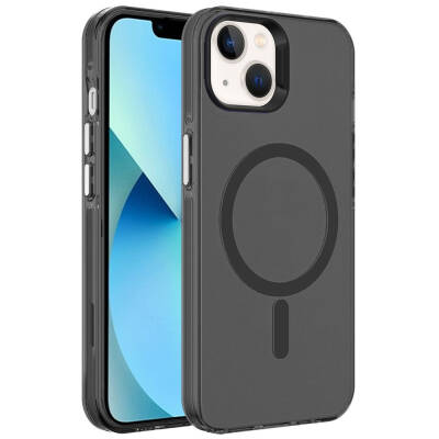 Apple iPhone 15 Plus Kılıf Zore M-safe Şarj Özellikli Buzlu Transparan C-Pro Sert Kapak - Zore