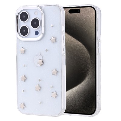 Apple iPhone 15 Pro Case Airbag Design Glitter Transparent Zore Kutup Cover - 5