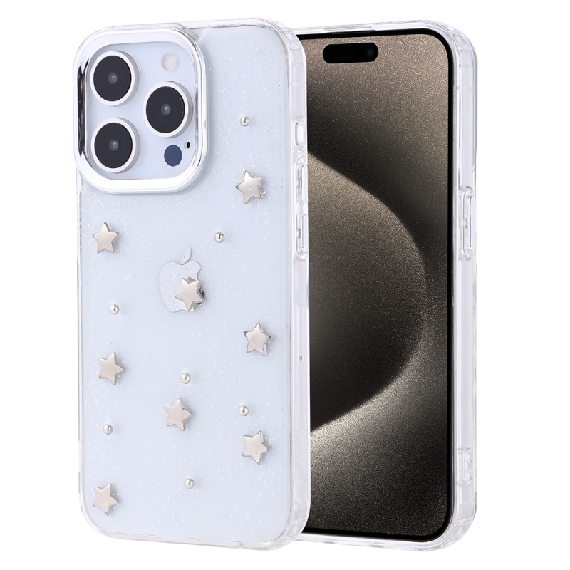Apple iPhone 15 Pro Case Airbag Design Glitter Transparent Zore Kutup Cover - 5