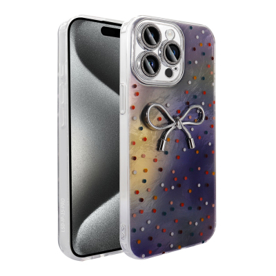 Apple iPhone 15 Pro Case Camera Protection Figured Zore Ponti Silicone Cover - Zore