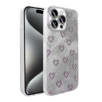 Apple iPhone 15 Pro Case Camera Protection Figured Zore Ponti Silicone Cover - 4