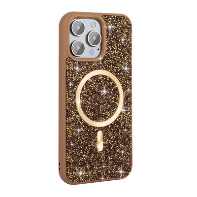 Apple iPhone 15 Pro Case Diamond Design Magsafe Charging Zore Mosaic Silicone Cover - 2