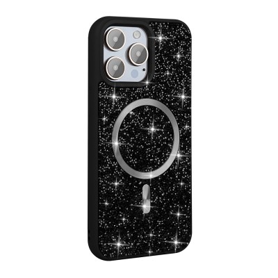 Apple iPhone 15 Pro Case Diamond Design Magsafe Charging Zore Mosaic Silicone Cover - 4