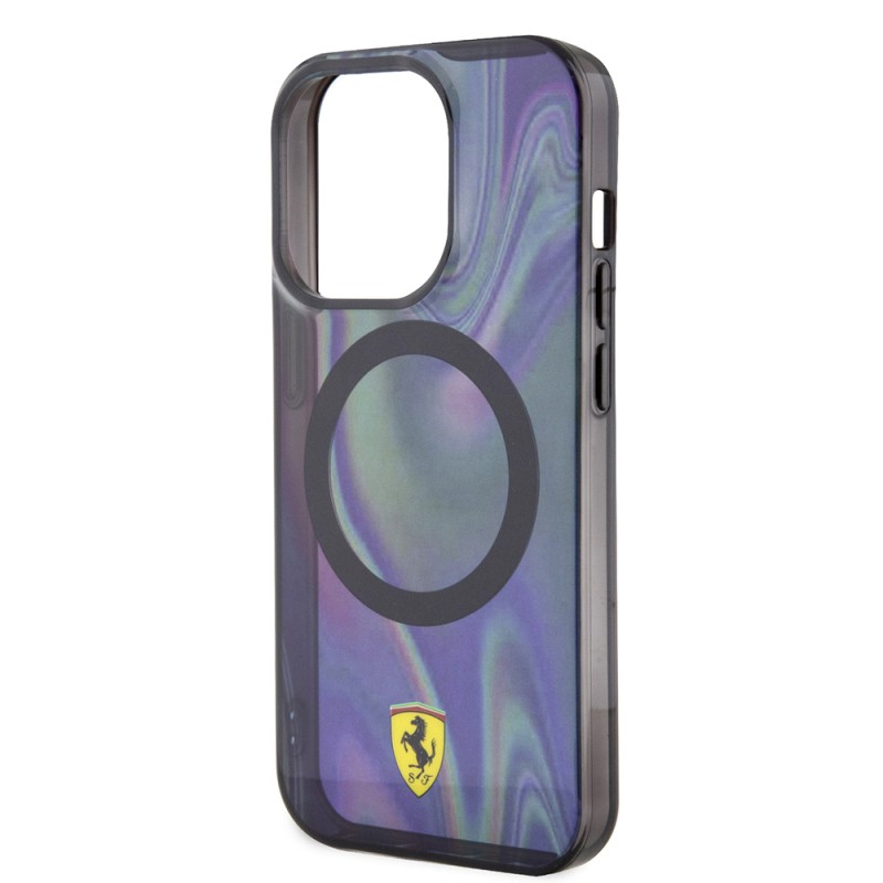 Apple iPhone 15 Pro Case Ferrari Original Licensed Transparent Color Transition Iridescent Cover with Magsafe Charging Feature - 7