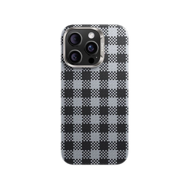 Apple iPhone 15 Pro Case M-safe Charging Feature Plaid Design Benks ArmorVichy Kevlar Cover - 1