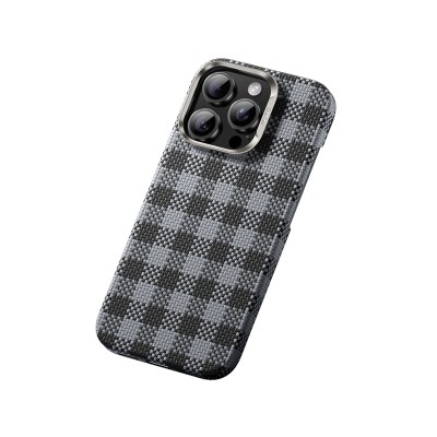 Apple iPhone 15 Pro Case M-safe Charging Feature Plaid Design Benks ArmorVichy Kevlar Cover - 6