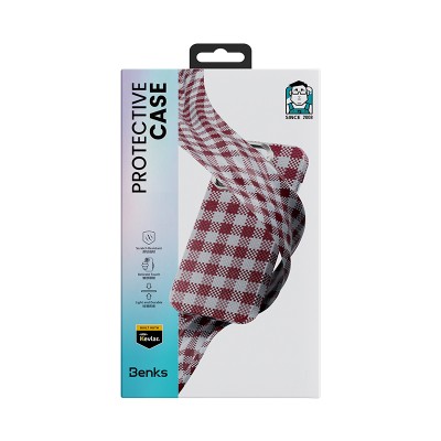Apple iPhone 15 Pro Case M-safe Charging Feature Plaid Design Benks ArmorVichy Kevlar Cover - 15