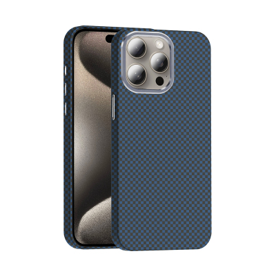 Apple iPhone 15 Pro Case Magsafe Charging Feature Carbon Fiber Look Zore Gros Cover - Zore