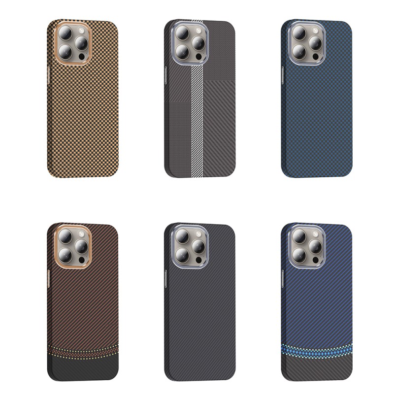 Apple iPhone 15 Pro Case Magsafe Charging Feature Carbon Fiber Look Zore Gros Cover - 18