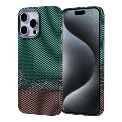 Apple iPhone 15 Pro Case Magsafe Charging Feature Carbon Fiber Look Zore Nekst Cover - 5