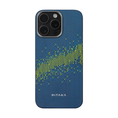 Apple iPhone 15 Pro Case MagSafe Charging Feature Lumintex Technology Phosphorescent Aramid Fiber Pitaka Tactile Woven Starpeak Series Milky Way Galaxy Cover - Pitaka