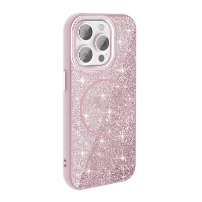 Apple iPhone 15 Pro Case Magsafe Charging Feature Shining Glitter Zore Okso Cover - 7