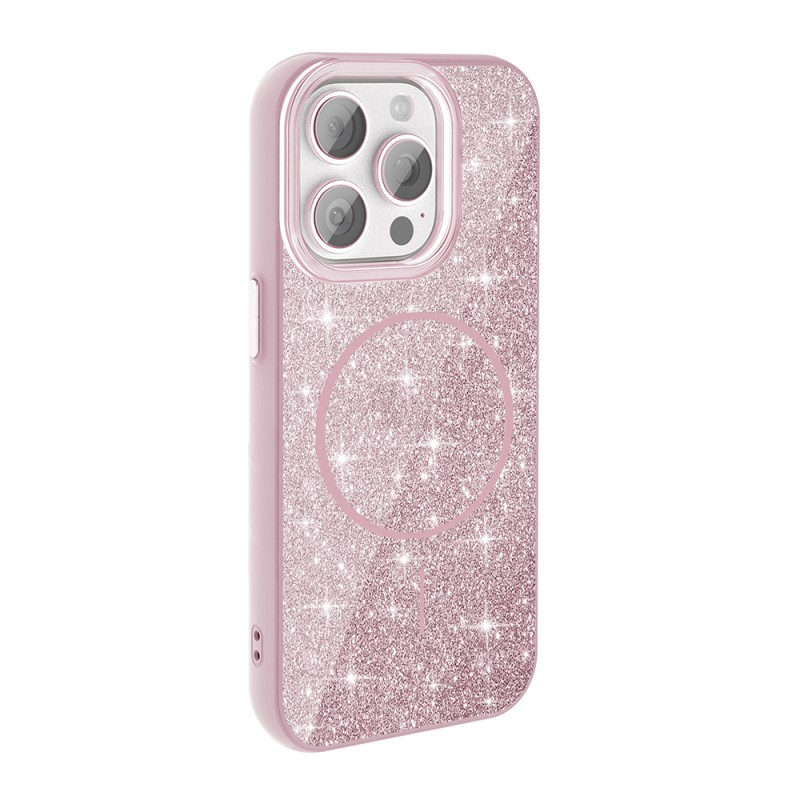 Apple iPhone 15 Pro Case Magsafe Charging Feature Shining Glitter Zore Okso Cover - 7