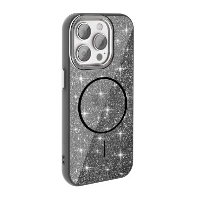 Apple iPhone 15 Pro Case Magsafe Charging Feature Shining Glitter Zore Okso Cover - 16