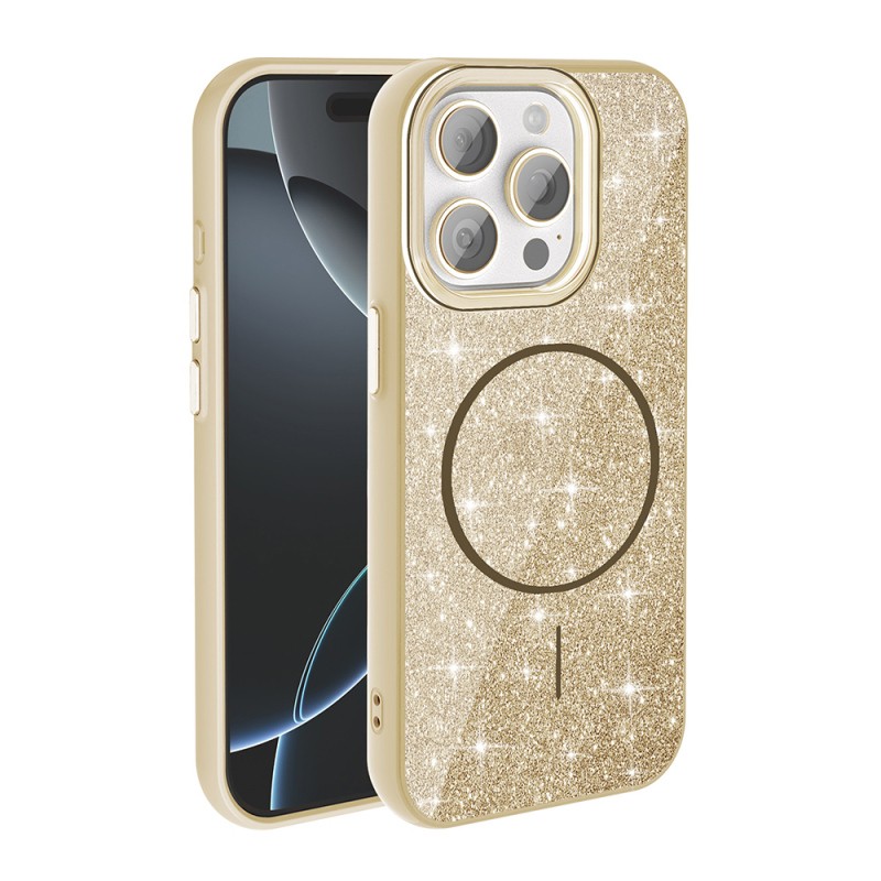 Apple iPhone 15 Pro Case Magsafe Charging Feature Shining Glitter Zore Okso Cover - 12