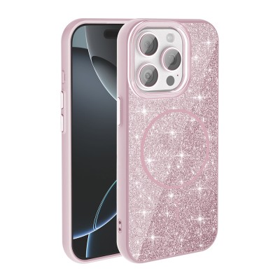 Apple iPhone 15 Pro Case Magsafe Charging Feature Shining Glitter Zore Okso Cover - 6